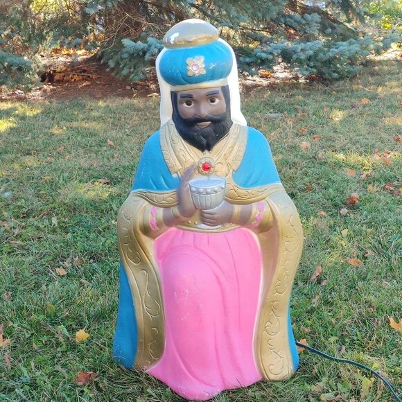 Vintage Saint Balthazar TPI Blow Mold 1999 One of Three Wise Men - Picture 1 of 3